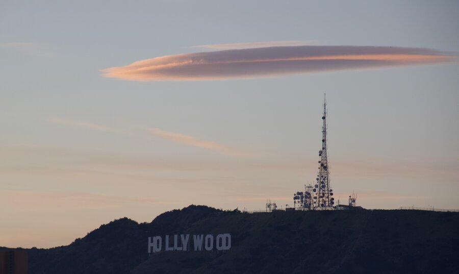 Los Angeles skyline at dusk