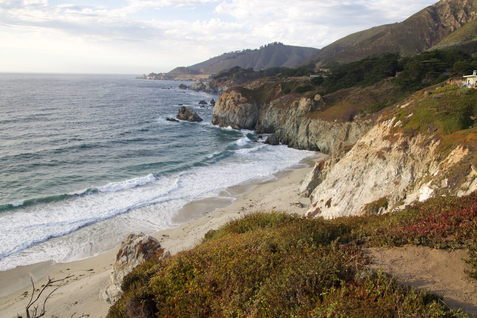 Pacific Coast Highway winding along the California clifftop