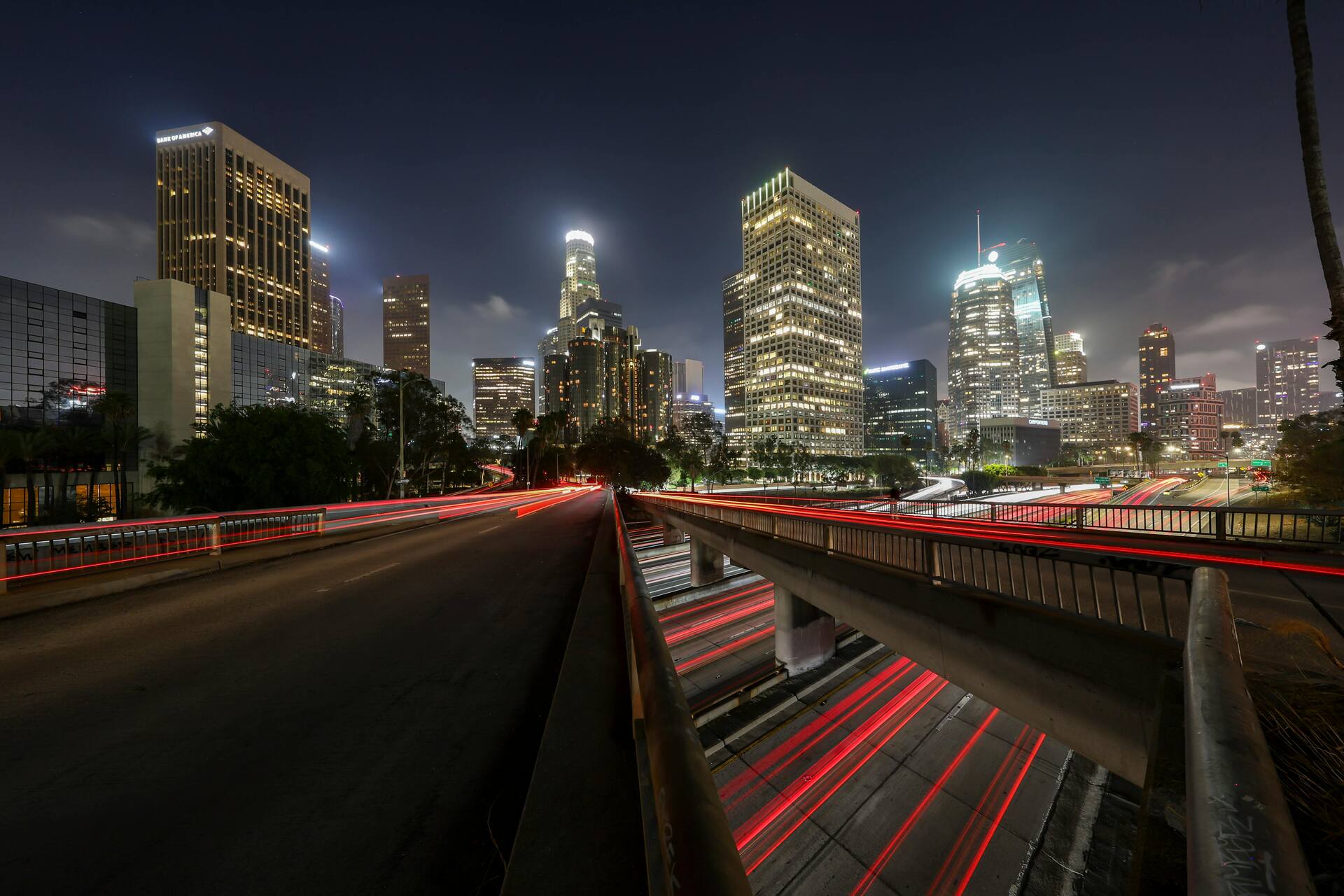 Vibrant Los Angeles cityscape at night
